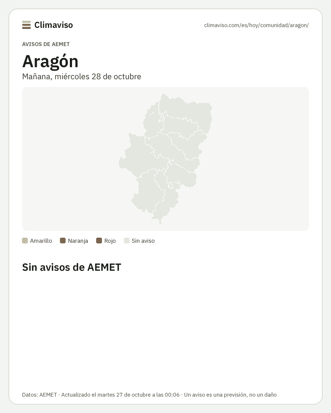 Avisos de AEMET en Aragón, Mañana