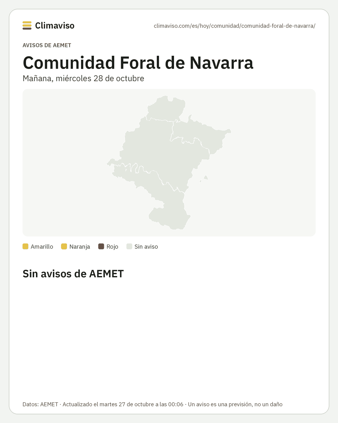 Avisos de AEMET en Comunidad Foral de Navarra, Mañana