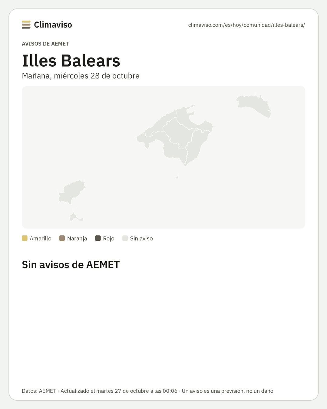 Avisos de AEMET en Illes Balears, Mañana