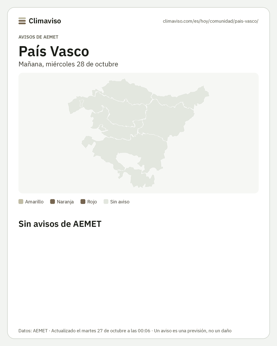 Avisos de AEMET en País Vasco, Mañana