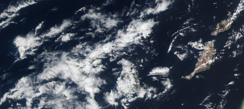 True-colour satellite image of the Canary Islands on 10 April 2025